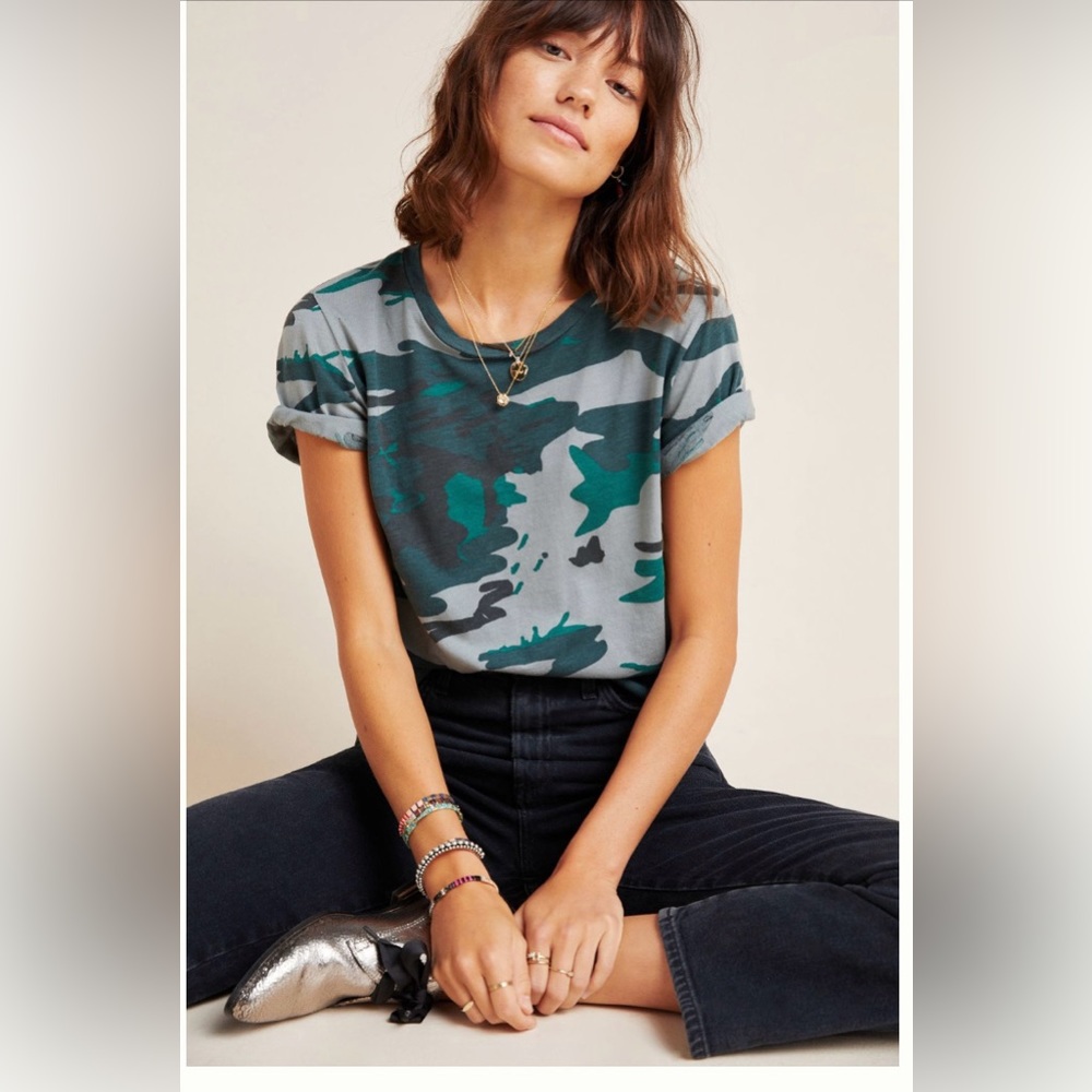 NWT Anthropologie Camo Tee